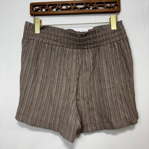 SOHO Casual Shorts Drawstring Pull On Elastic Waist Brown Taupe Relaxed Fit PL - Picture 3 of 4